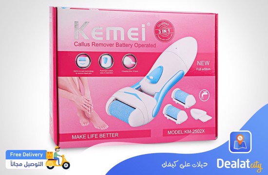 Kemei KM - 2502 New 3 in 1 Portable Electric Lady Foot Callus Remover - DealatCity Store