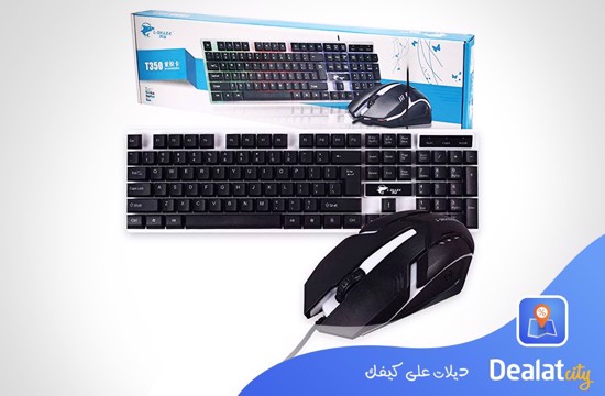 L-Shark T-350 USB Wired Rainbow Light Gaming Keyboard + LED Mouse - DealatCity Store	