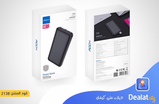 Rock P86 Power Bank 10000mAh 2 USB Port - DealatCity Store