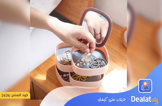 Jewelry Organizer Box with Mirror Rotating 360 Degree - DealatCity Store