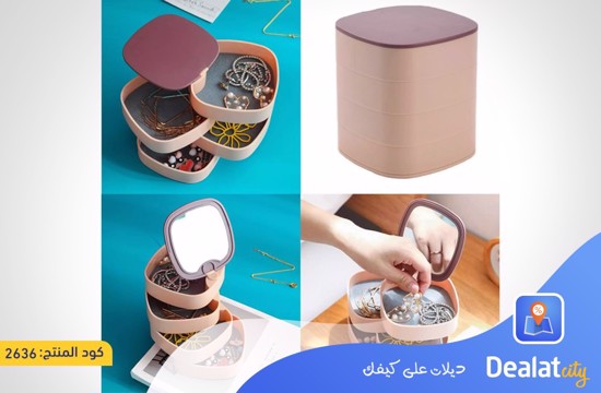 Jewelry Organizer Box with Mirror Rotating 360 Degree - DealatCity Store