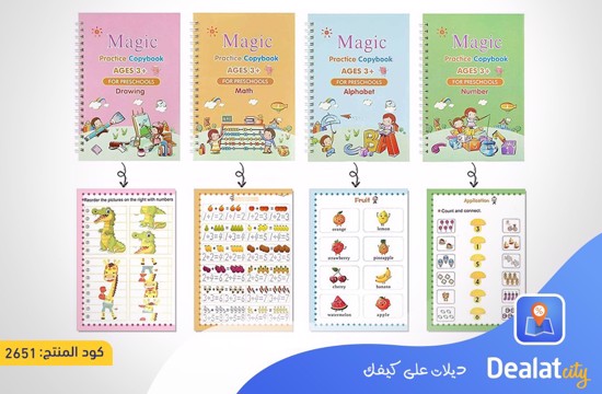 Set of 4 Magic Practice Copybook for Kids Magic Calligraphy - DealatCity Store	