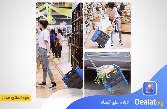 Foldable Plastic Hand Push Shopping Trolley Cart - DealatCity Store