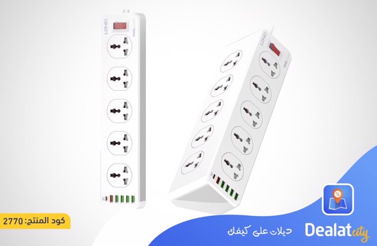 LDNIO SC10610 Slope Design Power Strip With 10 Outlets+5USB Ports+1PD Port - DealatCity Store