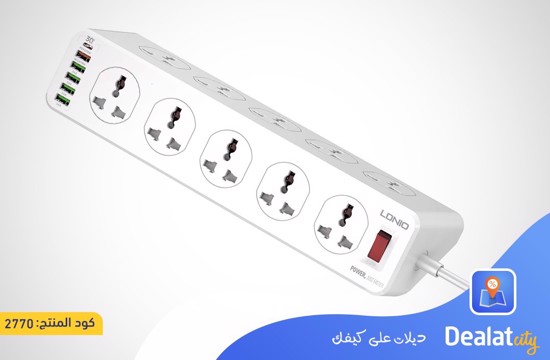 LDNIO SC10610 Slope Design Power Strip With 10 Outlets+5USB Ports+1PD Port - DealatCity Store