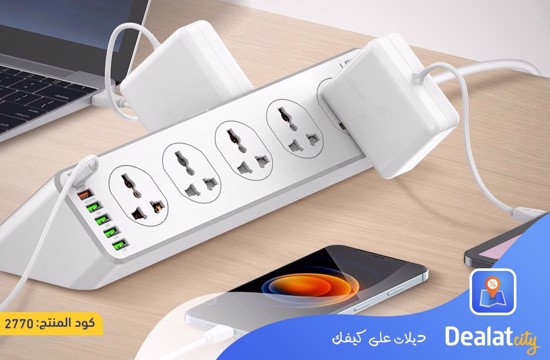 LDNIO SC10610 Slope Design Power Strip With 10 Outlets+5USB Ports+1PD Port - DealatCity Store