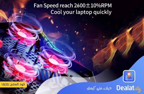 COOLCOLD K40 RGB Laptop Cooler 6-Fan - DealatCity Store	