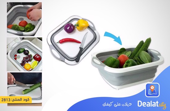 Multifunction Folding Cutting Board Plastic Storage Basket - DealatCity Store