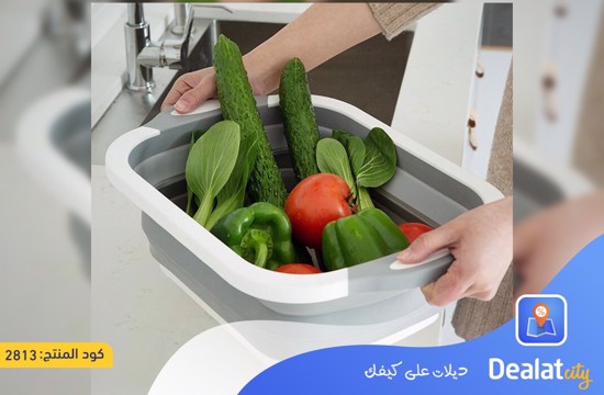 Multifunction Folding Cutting Board Plastic Storage Basket - DealatCity Store