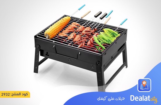 Portable Barbecue Small Foldable Household Table Charcoal Barbecue with 2 Stainless Steel Grill - DealatCity Store