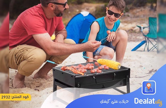 Portable Barbecue Small Foldable Household Table Charcoal Barbecue with 2 Stainless Steel Grill - DealatCity Store