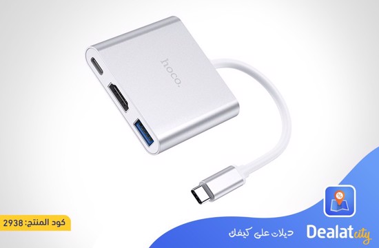 Hoco Type-C hub “HB14 Easy use” USB3.0+HDMI+PD - DealatCity Store