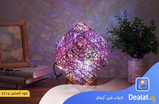 Led Table Lamp Square Rattan Rope Rattan Ball Led Lamp - DealatCity Store