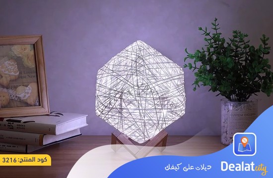 Led Table Lamp Square Rattan Rope Rattan Ball Led Lamp - DealatCity Store