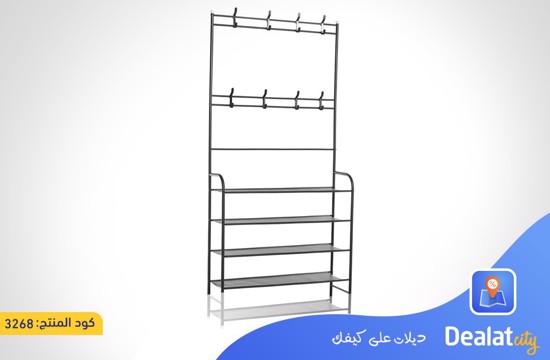 5 Tier Floor Clothes Hanger Coat Rack Hanger Storage Wardrobe Clothing Drying Shoes Racks - DealatCity Store