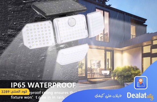 Outdoor Solar Four-head LED Human Sensor Wall Lamp - DealatCity Store