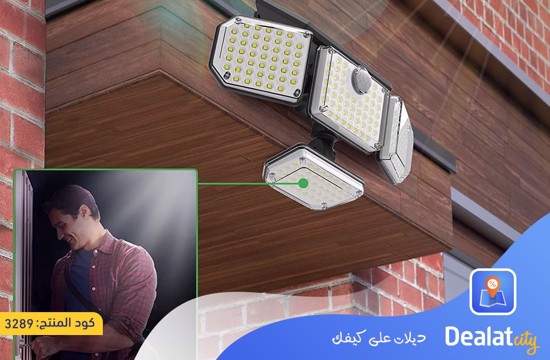 Outdoor Solar Four-head LED Human Sensor Wall Lamp - DealatCity Store