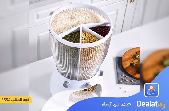 Rotating Rice Dispenser Container with Measuring Cup - dealatcity store