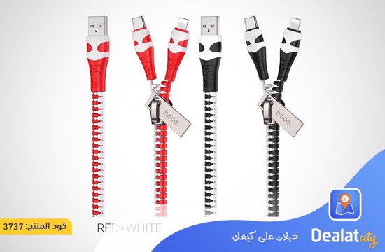 Hoco Cable 2-in-1 USB to Lightning / Type-C “U97 Zipper” - dealatcity store