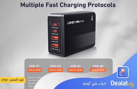 LDNIO A4808Q 65W Mobile Charger - dealatcity store