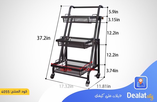 3 Tier Foldable Kitchen Cart - dealatcity store	