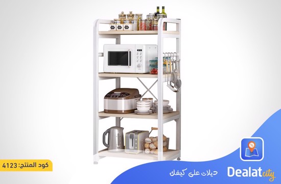 Multilayer Metal Frame And Wooden Board Kitchen Rack - dealatcity store