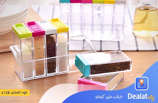 6 Piece Clear Seasoning Rack Spice Jar - dealatcity store