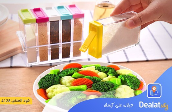 6 Piece Clear Seasoning Rack Spice Jar - dealatcity store