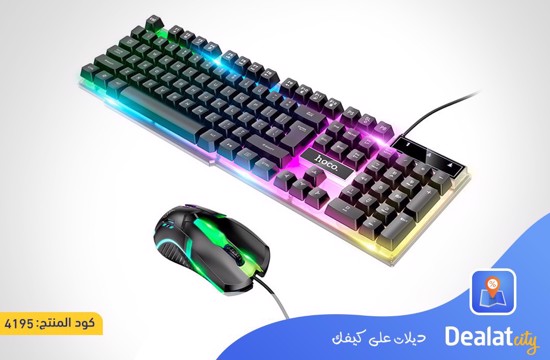 HOCO GM11 Terrific Glowing Gaming Keyboard And Mouse Set - dealatcity store