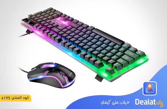 HOCO GM11 Terrific Glowing Gaming Keyboard And Mouse Set - dealatcity store