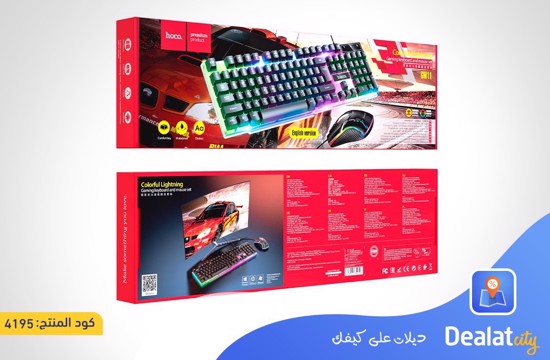 HOCO GM11 Terrific Glowing Gaming Keyboard And Mouse Set - dealatcity store