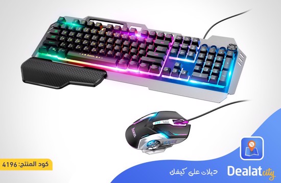 HOCO GM12 Light and Shadow RGB Gaming Keyboard and Mouse Set - dealatcity store