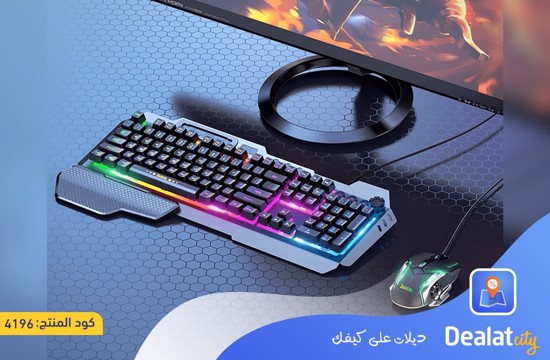 HOCO GM12 Light and Shadow RGB Gaming Keyboard and Mouse Set - dealatcity store