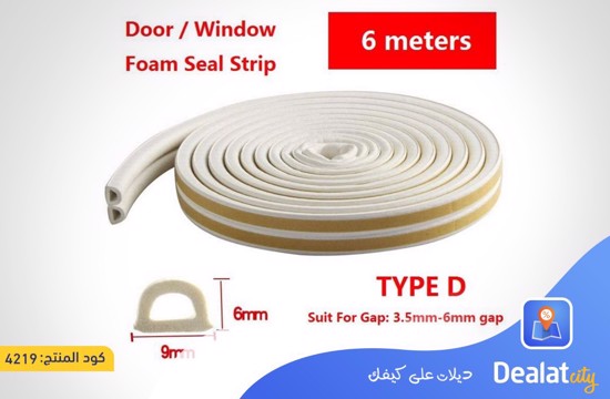 6M Foam Seal Strip Self Adhesive for Doors and Windows - dealatcity store