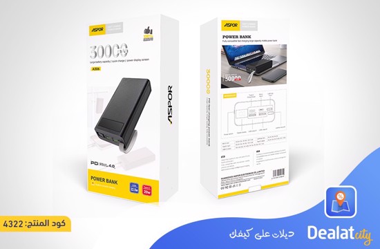 ASPOR A306 30000mAh Big Capacity Power Bank - dealatcity store