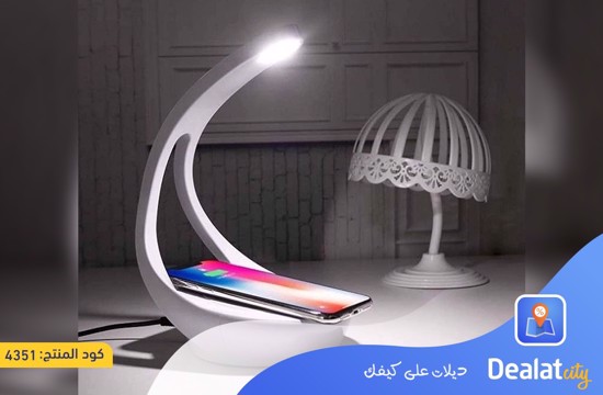 THREE-IN-ONE WIRELESS CHARGER + BLUETOOTH AUDIO PLAYER + LED DESK LAMP - dealatcity store