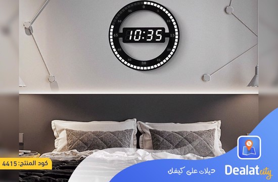 Plastic LED Wall Clock Simple Ring Round Clock - dealatcity store