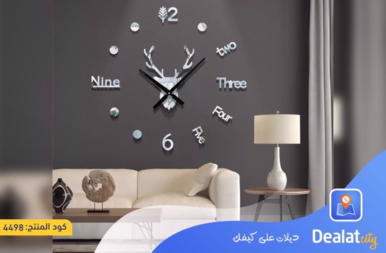 Acrylic 3D Deer Face Wall Clock - dealatcity store