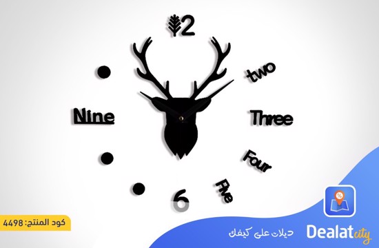 Acrylic 3D Deer Face Wall Clock - dealatcity store