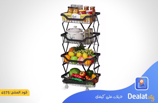 Expandable Kitchen Storage Cart Rolling Basket - dealatcity store