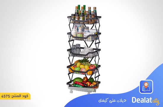 Expandable Kitchen Storage Cart Rolling Basket - dealatcity store