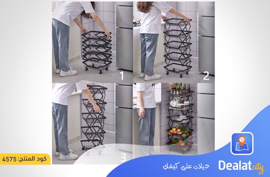 Expandable Kitchen Storage Cart Rolling Basket - dealatcity store