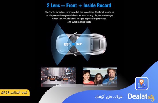 Car DVR Dash Cam Dual Lens FHD 3 Inch 1080P - dealatcity store