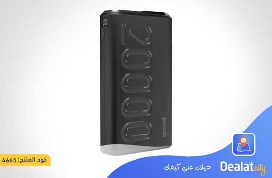 PORODO PD-2093-BK 20000 mAh Portable Power Bank - dealatcity store