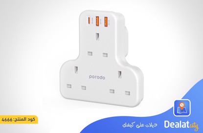 Porodo PD-FWCH006-WH Multiport Wall Socket - dealatcity store