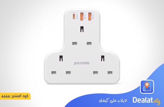 Porodo PD-FWCH006-WH Multiport Wall Socket - dealatcity store