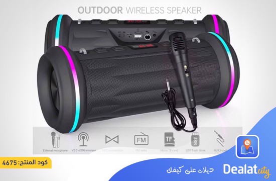 NR-6015M Portable Wireless Rechargeable Karaoke Bluetooth Speaker - dealatcity store