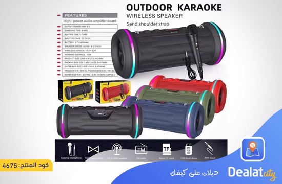 NR-6015M Portable Wireless Rechargeable Karaoke Bluetooth Speaker - dealatcity store