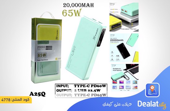 Konfulon A25Q 65W 20000mAh Power Bank - dealatcity store