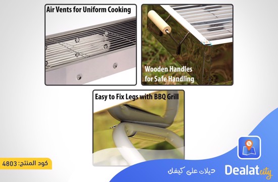 Stainless Steel Foldable Portable Barbecue Grill  - dealatcity store